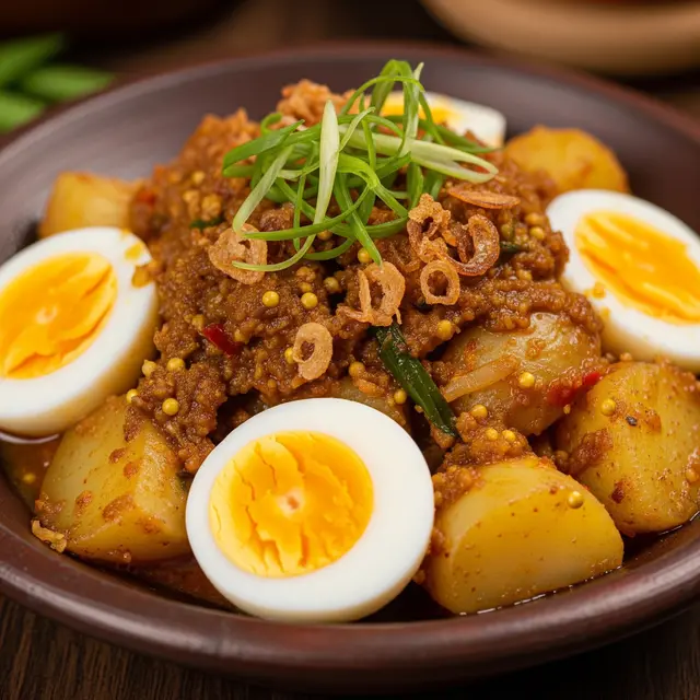 Kentang Telur Bumbu Gurih (AI Generated)
