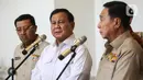 Selain itu, Prabowo juga menjelaskan dalam pertemuan tersubut dirinya diberikan paparan mengenai perkembangan PP Polri. (Liputan6.com/Johan Tallo)