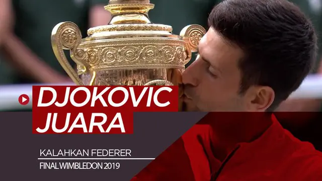 Berita video highlight final tunggal putra Wimbledon 2019, di mana Novak Djokovic menang atas Roger Federer dengan partai 5 set yang berlangsung selama 4 jam 57 menit, Minggu (14/7/2019).