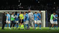 Hasil ini membuat Napoli menggeser peringkat kedua AC Milan dari klasemen sementara Liga Italia. Kini, skuad asuhan Antonio Conte mengoleksi 65 poin. (AFP/Carlo Hermann)