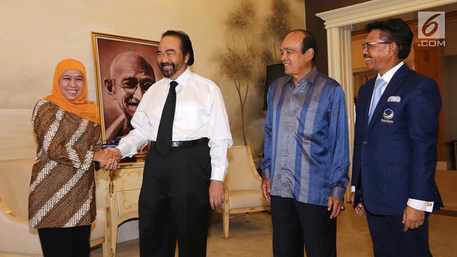 Lapor Hasil Pilgub Jatim, Khofifah - Emil Sambangi DPP NasDem