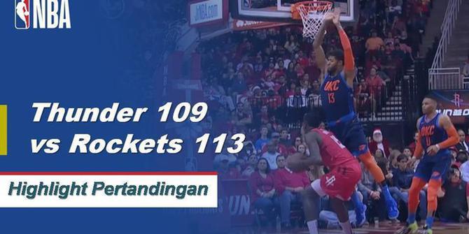 Cuplikan Hasil Pertandingan NBA : Rockets 113 vs Thunder 109