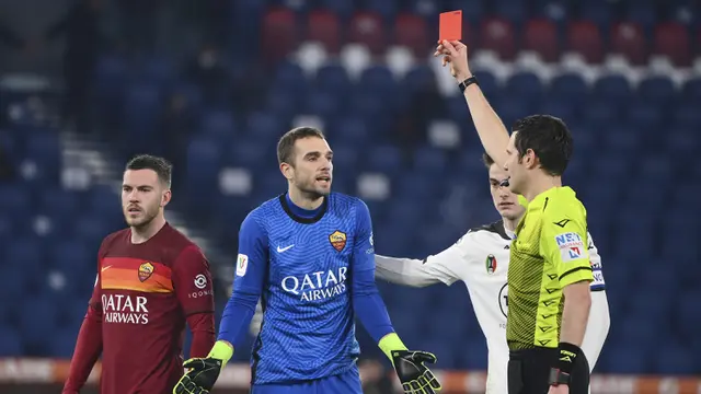 FOTO: Tampil Dengan 9 Pemain, AS Roma Kandas 2-4 dari Spezia Dalam Babak 16 Besar Coppa Italia