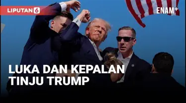 Rekaman televisi menunjukkan ada darah di telinga kanan dan wajah Trump usai insiden penembakan terjadi di tengah kampanyenya di Pennsylvania. Bagaimana kondisi trump?