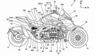 Gambar Honda roda tiga hybrid dalam dokumen paten (Foto: Rideapart).