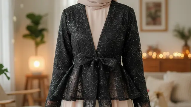 Gamis Pesta Blazer Tile Glitter Elegan