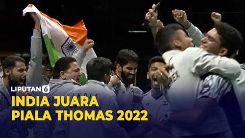 VIDEO: Cetak Sejarah, India Juara Piala Thomas 2022