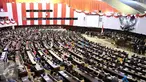 Suasana dalam sidang tahunan MPR RI Tahun 2015 di Kompleks Parlemen, Jakarta, Jumat (14/8/2015). Sidang dihadiri 470 anggota MPR RI. Hadir pula para menteri Kabinet Kerja, pimpinan lembaga negara, dan perwakilan duta besar. (Liputan6.com/Faizal Fanani)