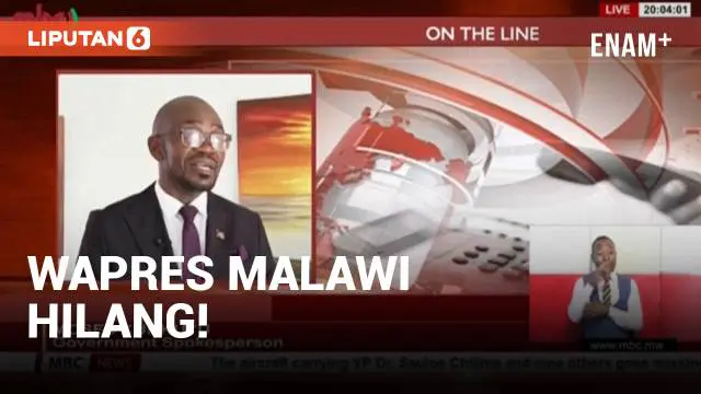 Pesawat militer yang membawa Wakil Presiden Malawi, Saulos Chilima, dan sembilan lainnya hilang pada hari Senin. Pesawat tersebut berangkat dari Lilongwe pada pukul 09.17 pagi dan seharusnya mendarat di Bandara Internasional Mzuzu sekitar 45 menit ke...