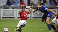 Aksi Amad Diallo&nbsp;di laga Manchester United vs Everton di Premier League Summer Series 2025 di Mercedes-Benz Stadium, Senin (04/08/2025). (AP Photo/Colin Hubbard)