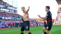 Roberto Firmino dan Philippe Coutinho mengantarkan Liverpool meraih kemenangan atas Stoke City dengan skor 2-1 (8/4/2017). (doc. Liverpool)
