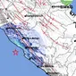 Gempa Magnitudo 4,7 menggetarkan wilayah Bengkulu, Jumat (24/5/2024). (Liputan6.com/ Dok BMKG)