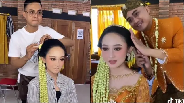 Potret 5 Pengantin Wanita Dirias Calon Suami yang Berprofesi MUA, Bikin Senyum