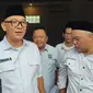 Ketua DPC Gerindra Kabupaten Bogor, Iwan Setiawan berkunjung ke Markas DPC PKB Kabupaten Bogor untuk menjajaki koalisi di Pilkada 2024. Kunjungan Iwan disambut langsung oleh Ketua DPC PKB Kabupaten Bogor Edwin Sumarga. (Liputan6.com/Achmad Sudarno)