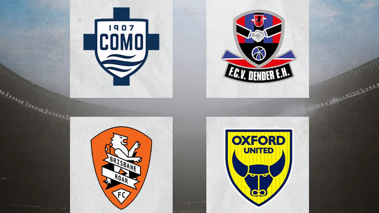 Ilustrasi - Logo Como 1907, FCV Dender, Brisbane Roar, Oxford United