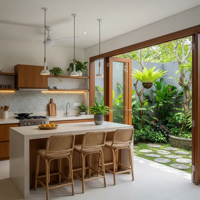 9 Desain Dapur Semi Terbuka dengan Ventilasi Alami, Estetis dan Fungsional
