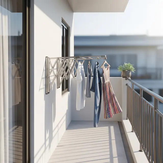 Ide Jemuran Lipat Dinding untuk Rumah Minimalis (AI)