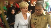 Menlu Australia Julie Bishop di Makassar. (Liputan6.com/Ahmad Yusran) 