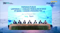 Paparan publik laporan keuangan kuartal IV 2022 PT Bank Mandiri Tbk, Selasa (31/1/2023) (Foto: tangkapan layar/Pipit I.R)