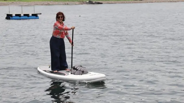 Menteri Kelautan dan Perikanan Susi Pudjiastuti membuka Banyuwangi Underwater Festival 2019 di Pantai Bangsring, Kecamatan Wongsorejo, Banyuwangi. (Dok KKP)