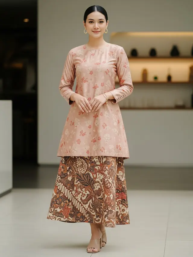 Atasan Brokat & Bawahan Rok Batik (Image by Gemini AI)