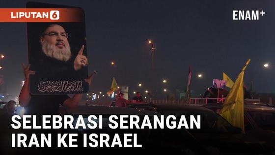 VIDEO: Ratusan Pendukung Hizbullah Rayakan Serangan Iran ke Israel