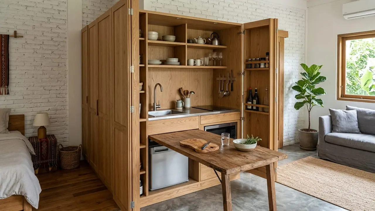 Inspirasi Dapur dengan Meja Persiapan yang Bisa Dilipat Saat Tidak Digunakan
