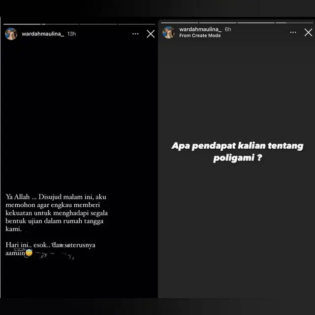 Unggahan Wardah Maulina, Istri Natta Reza, Soal Poligami