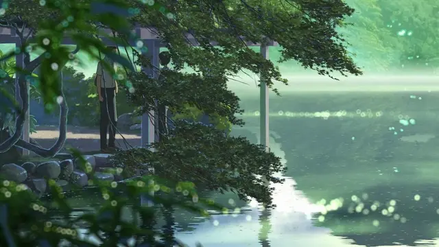 Cuplikan adegan di anime The Garden of Words 2013