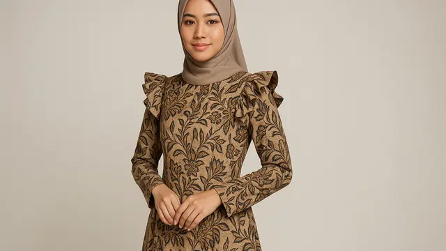 7 Model Gamis Batik Kombinasi Rempel, Tampilan Anggun yang Cocok untuk Berbagai Acara
