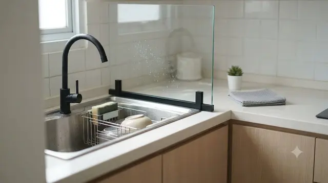 10 Ide Sekat Area Cuci Piring untuk Dapur Kecil, Auto Rapi dan Lega