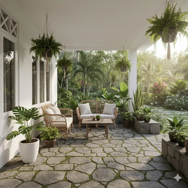 Model Teras Ruang Tamu yang Cocok untuk Rumah di Kampung. Gemini