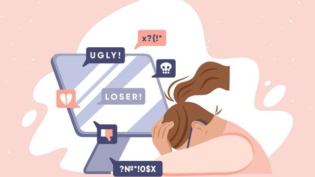 Ilustrasi online bullying, perundungan online, digital