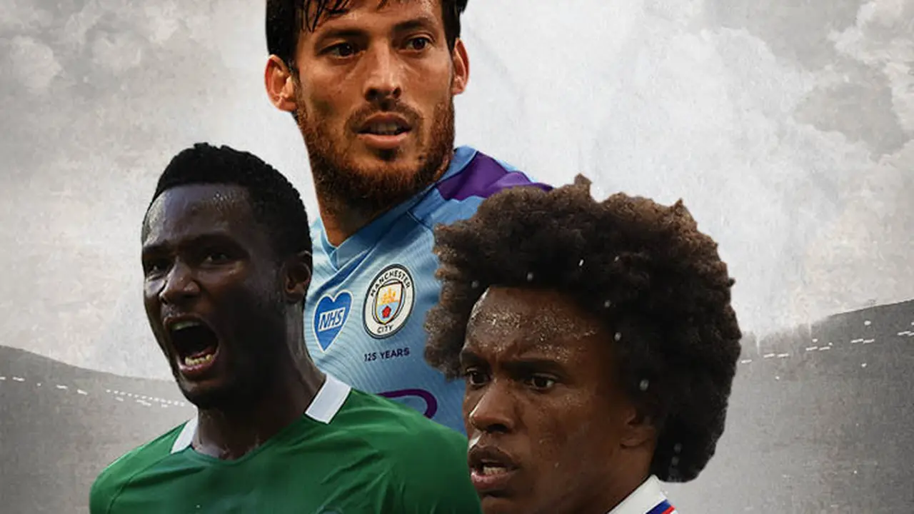 Ilustrasi Pemain - David Silva, Willian, John Obi Mikel