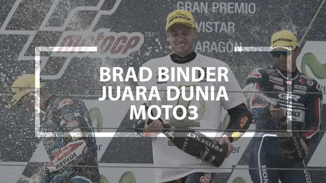 Video pebalap asal Afrika Selatan, Brad Binder, akhirnya berhasil meraih titel juara dunia Moto3 setelah menjalani 6 musim.