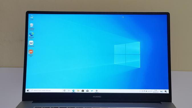Laptop terbaru Huawei MateBook D15 versi Intel memiliki layar IPS FHD seluas 15,6 inci (Liputan6.com/ Agustin Setyo W).