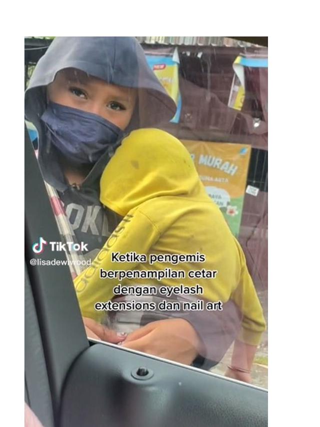 Tampil Cetar, Video Pengemis Wanita Pakai Eyelash Extension dan Nail Art Ini Viral