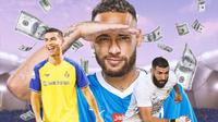 Ilustrasi - Cristiano Ronaldo, Karim Benzema, Neymar (Bola.com/Adreanus Titus)