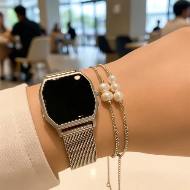 Gaya Padu Padan Jam Tangan Elegan dengan Gelang Mutiara Modern