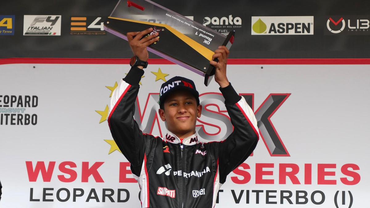 Qarrar Firhand Bikin Indonesia Raya Berkumandang, Juara WSK Euro Series 2026 Italia