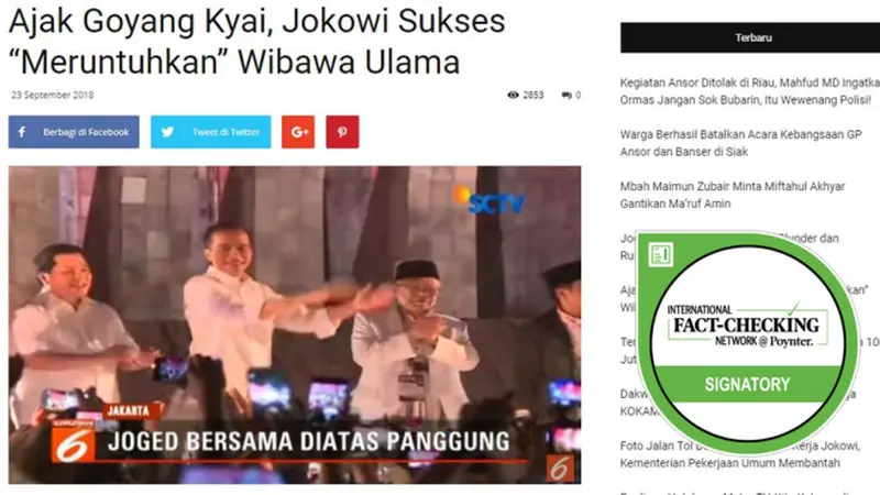 Cek Fakta - Ma'ruf Amin Joget Bersama Jokowi