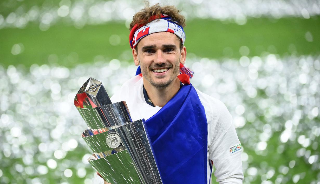 Antoine Griezmann memutuskan pensiun dari Timnas Prancis setelah 10 tahun. (AFP/Franck Fife)