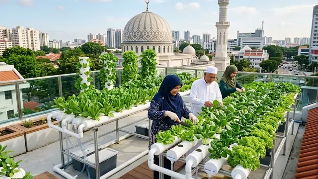 Kebun Hidroponik di Atap Masjid (Rooftop Farming)