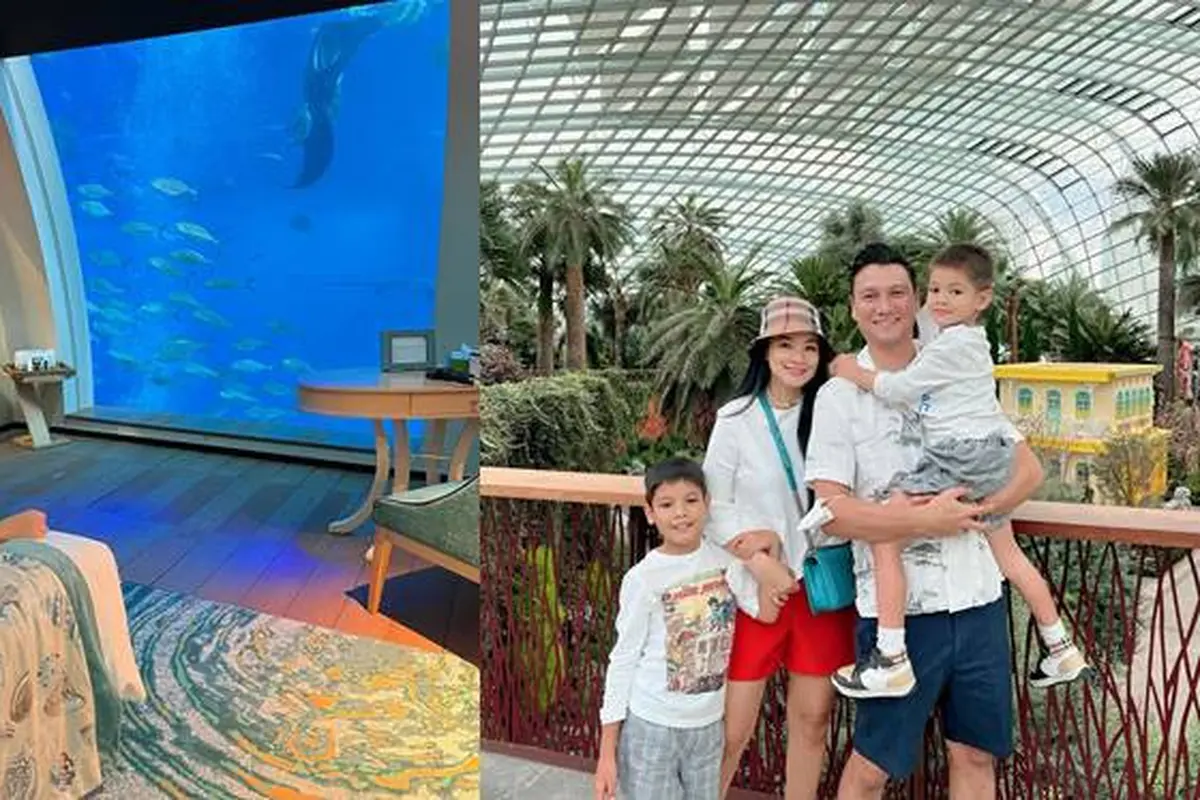 Menginap di Bawah Air, ini 7 Potret Liburan Titi Kamal dan Keluarga ke Singapura