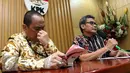 Ketua Plt Pimpinan KPK, Johan Budi saat konfrensi pers di Gedung KPK, Jakarta, Jumat (21/8/2015). KPK menetapkann ketua dan tiga wakil ketua DPRD Kabupaten Musi Banyuasin sebagai tersangka kasus suap pembahasan Rancangan APBD. (Liputan6.com/Yoppy Renato)