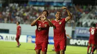 Pemain Timnas U-23 Mohammad Haykal Alhafiz (#15) berselebrasi setelah mencetak gol ke gawang Thailand pada semifinal Piala AFF U-23 2023 di Rayong Province Stadium, Rayong, Kamis (24/8/2023) malam WIB. (FOTO: Dok. PSSSI)