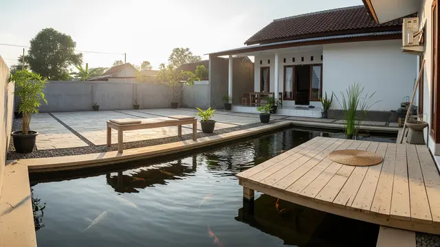Model Kolam Ikan Dangkal di Teras Rumah/Gemini AI