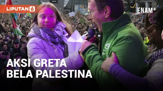 Bela Palestina saat Demo Soal Iklim, Mikrofon Greta Thunberg Dirampas