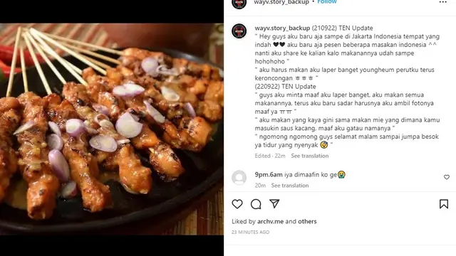 Boyband WayV tengah berada di Jakarta (Foto: Instagram @wayv.story_backup)