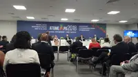 Salah satu sesi diskusi di Forum Atomexpo 2018 di Sochi, Rusia. (Liputan6.com/Nurmayanti)